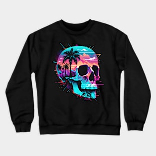 Vaporwave Skull Crewneck Sweatshirt